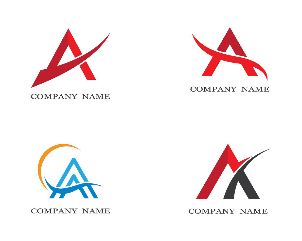 letter '' a '' symbool en logo set vector