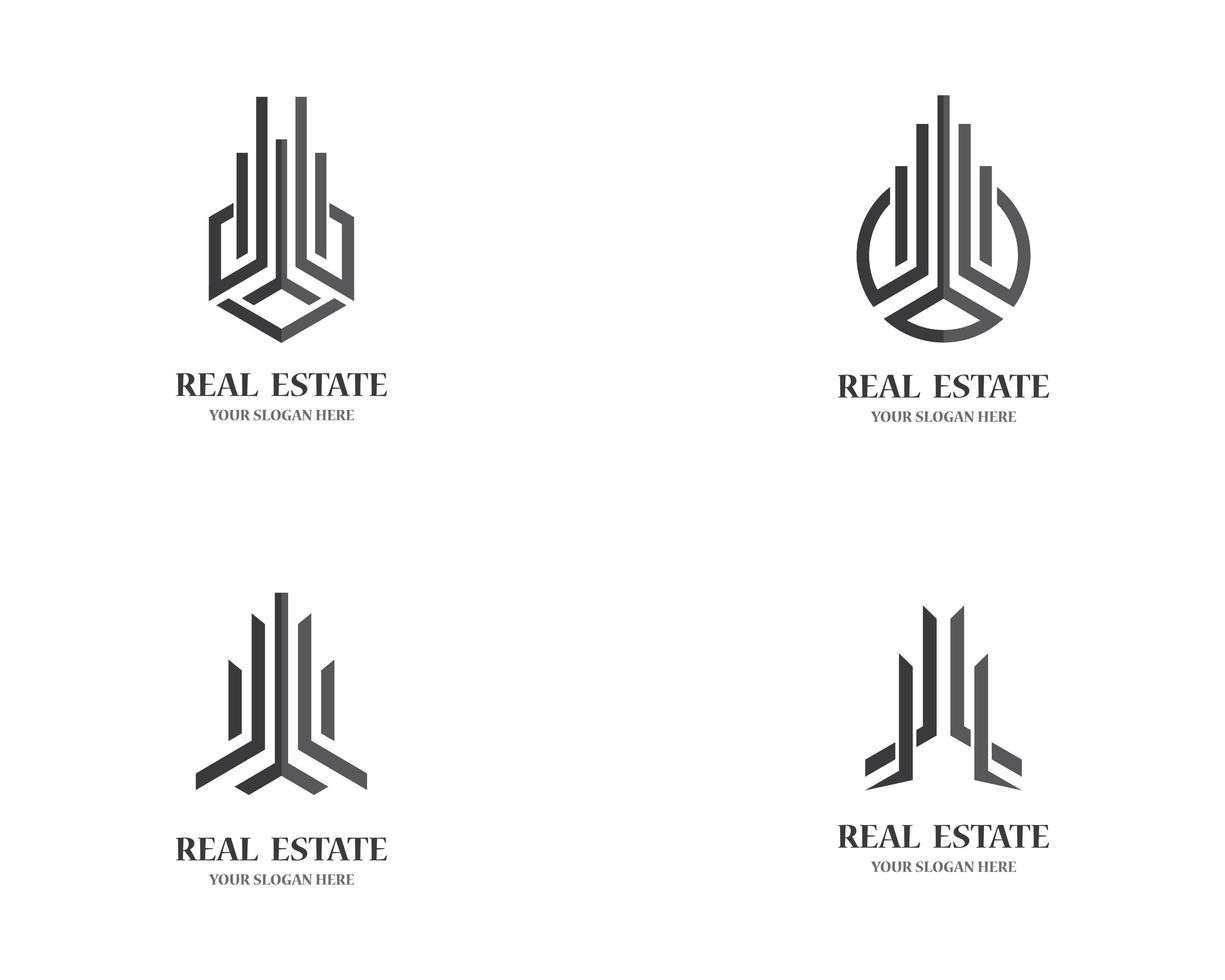 onroerend goed pictogram logo set vector