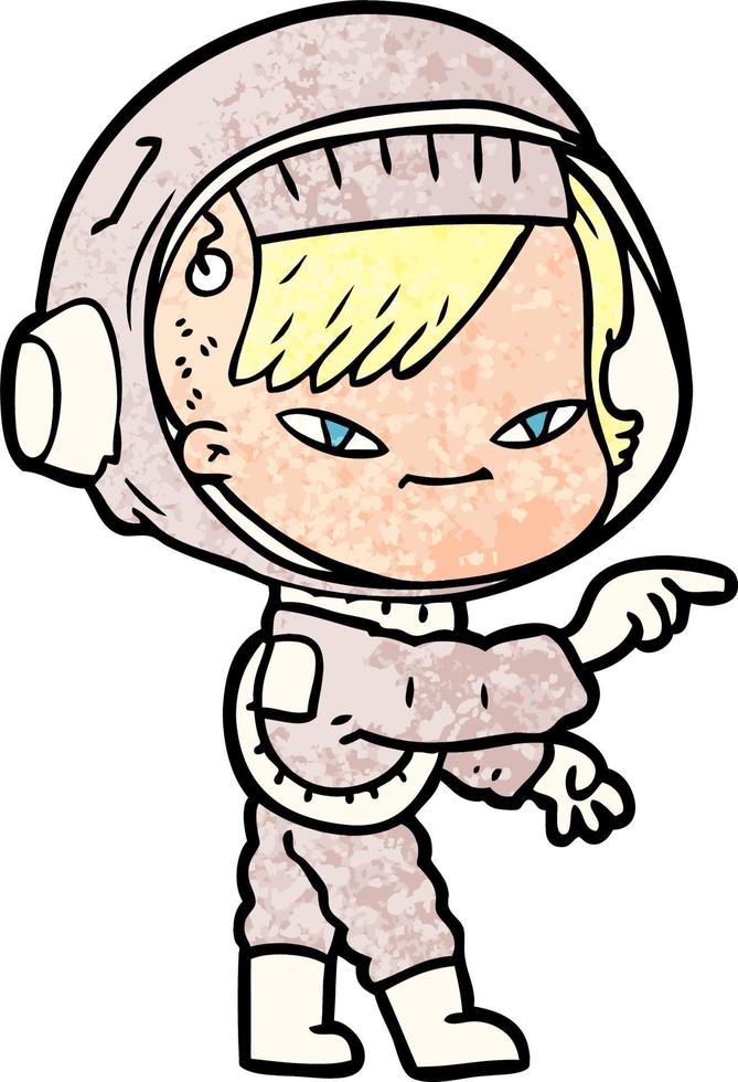 tekenfilm astronaut vrouw vector