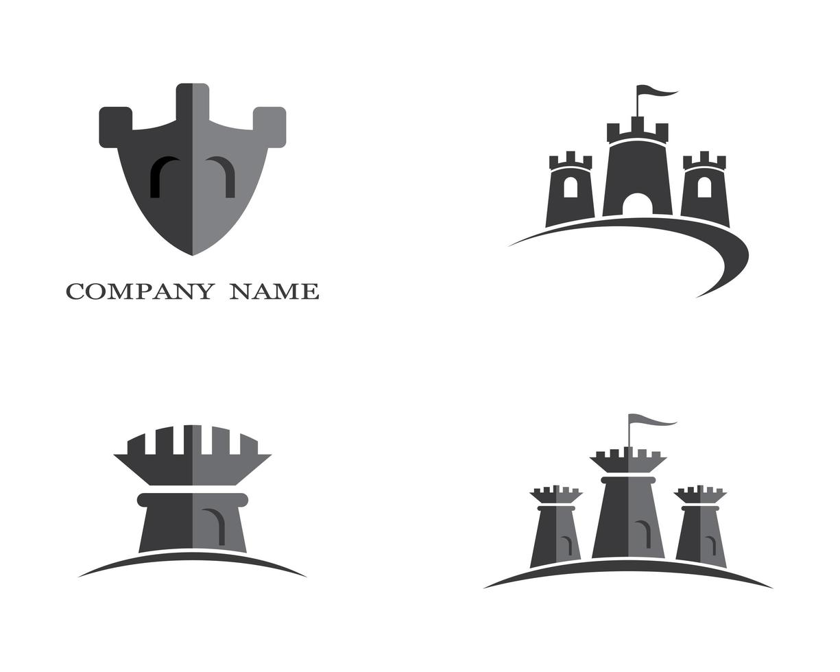 kasteel symboolpictogram set vector