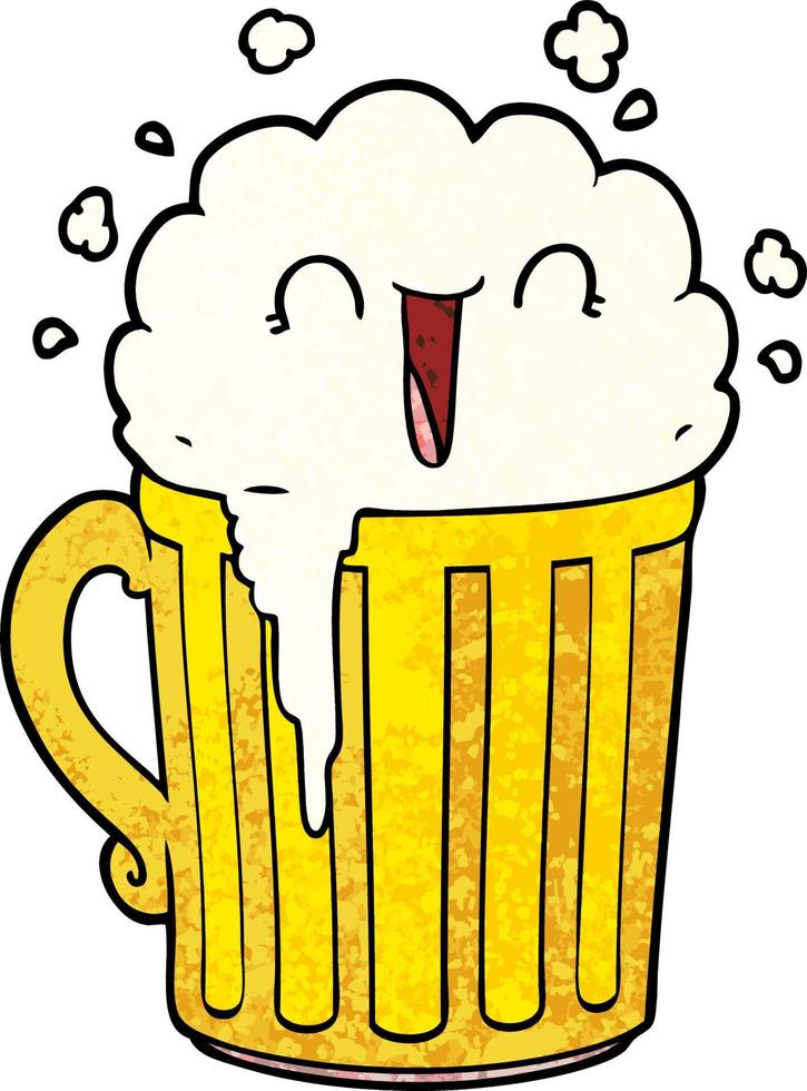 gelukkig tekenfilm mok van bier vector