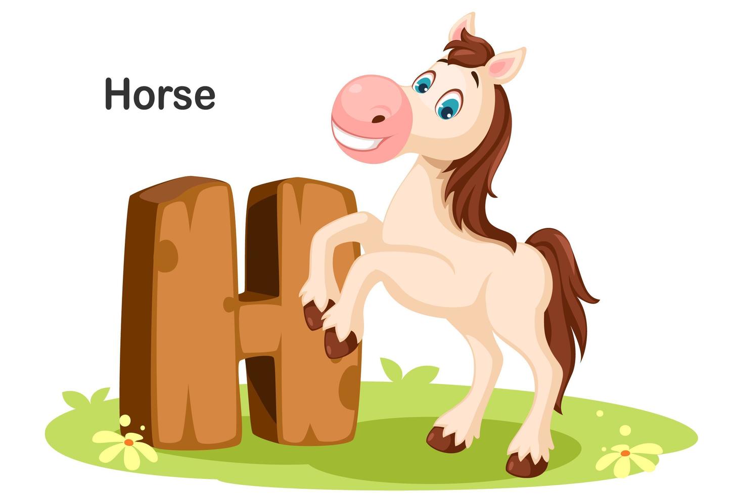 h voor paard vector
