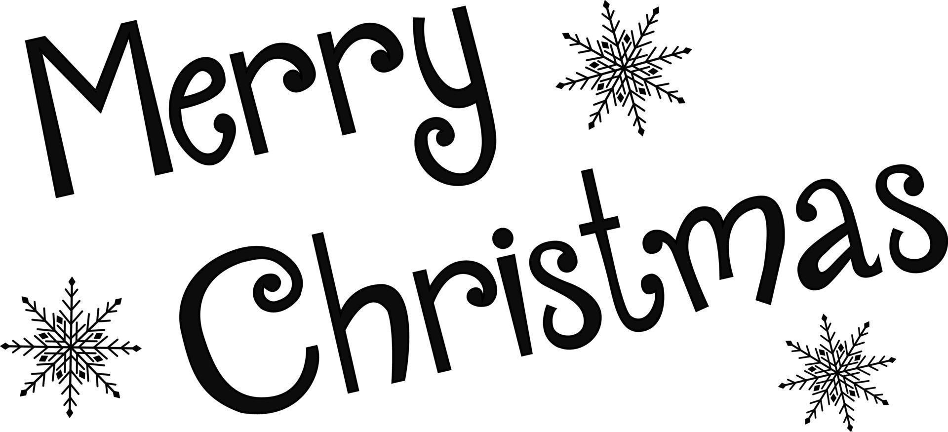 vector illustratie. hand- geschilderd met een elegant modern borstel met de opschrift vrolijk Kerstmis gemarkeerd Aan een wit achtergrond. felicitatie- inscriptie. nieuw jaar hartelijk groeten.