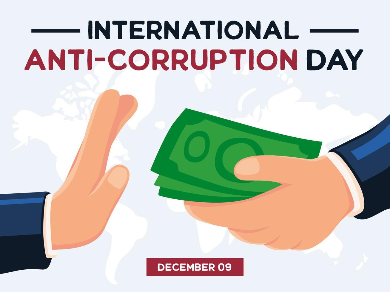 Internationale anti corruptie dag illustratie vector