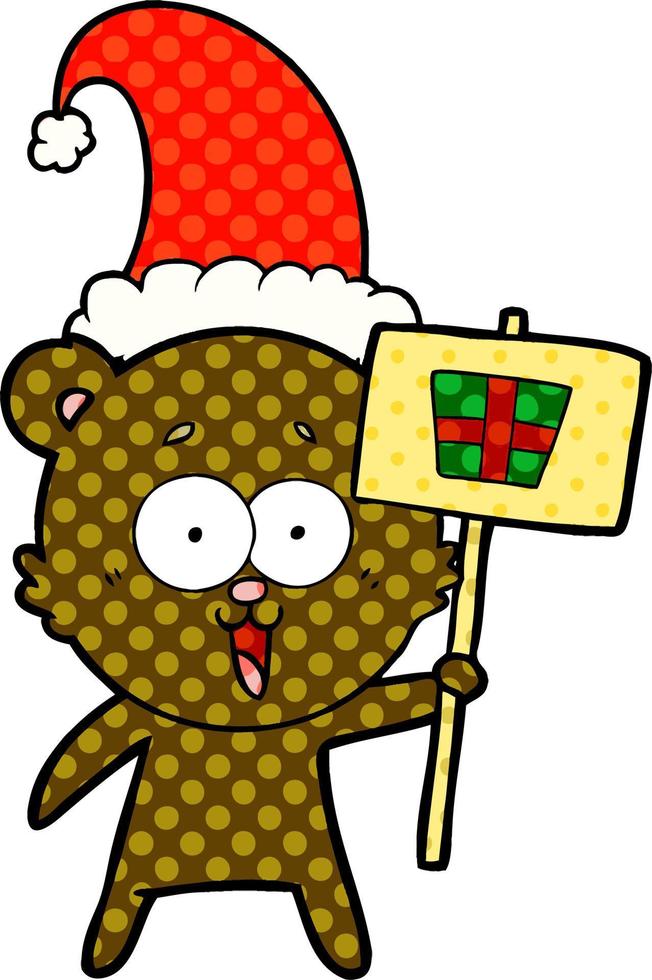 lachend Kerstmis teddy beer tekenfilm vector