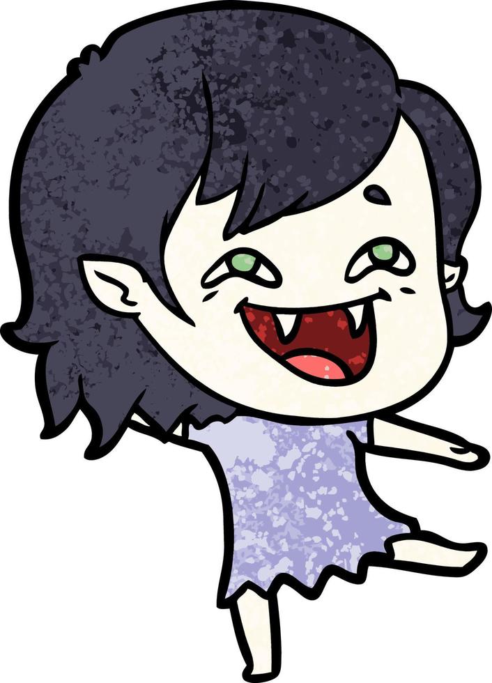 tekenfilm lachend vampier meisje vector