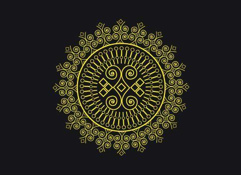 Perzische mandala floral doodle cirkel patroon ontwerp vector