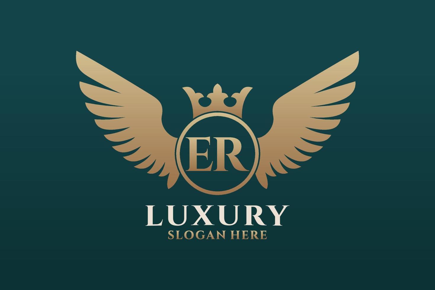 luxe Koninklijk vleugel brief eh kam goud kleur logo vector, zege logo, kam logo, vleugel logo, vector logo sjabloon.