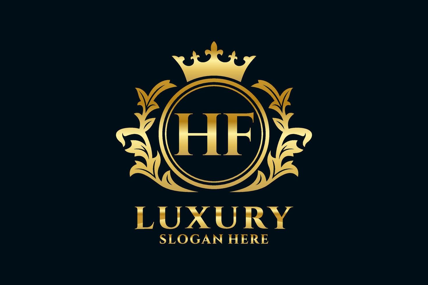 eerste hf brief Koninklijk luxe logo sjabloon in vector kunst voor luxueus branding projecten en andere vector illustratie.