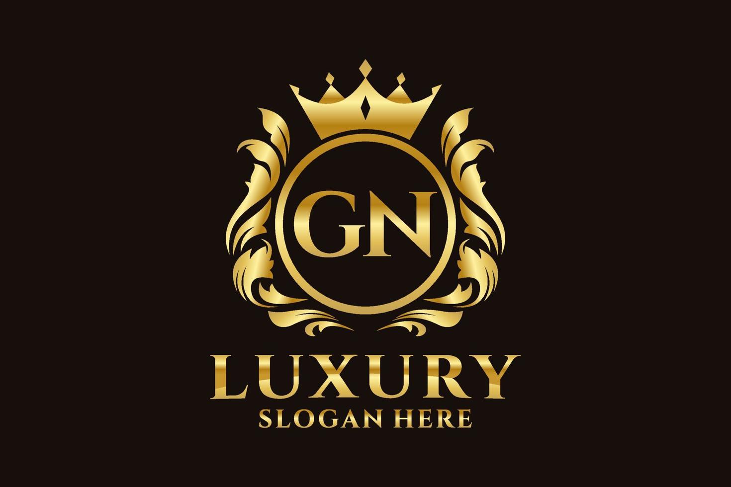 eerste gn brief Koninklijk luxe logo sjabloon in vector kunst voor luxueus branding projecten en andere vector illustratie.