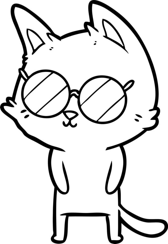 tekenfilm kat met helder ogen vector
