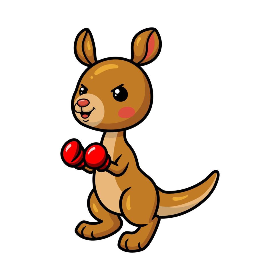 schattig weinig bokser kangoeroe tekenfilm vector