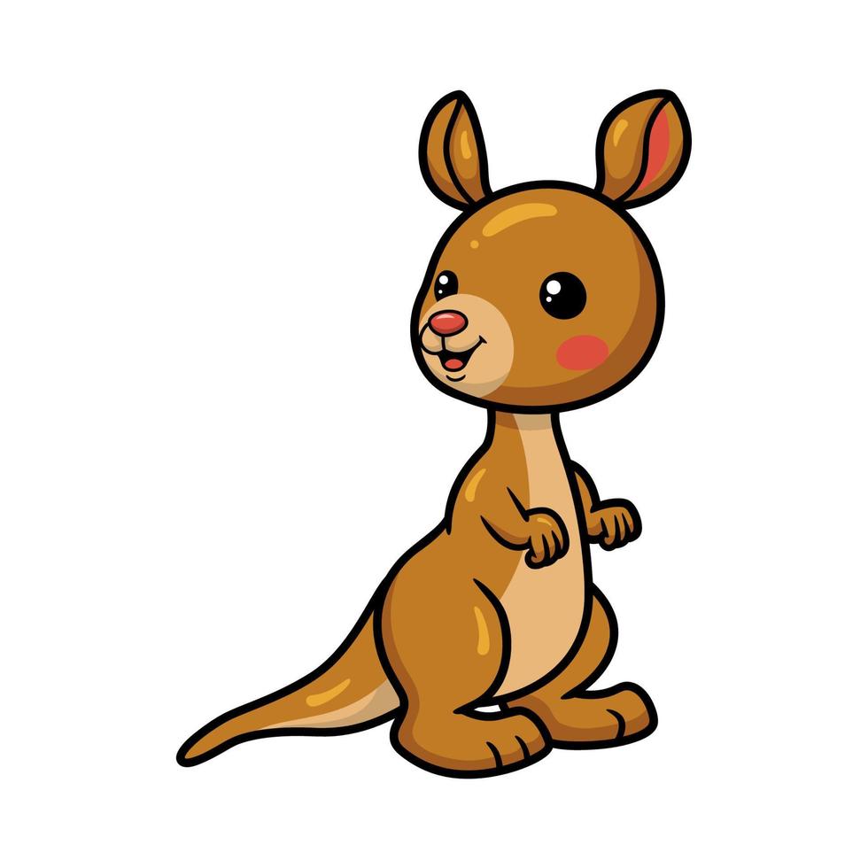 schattig weinig kangoeroe tekenfilm staand vector