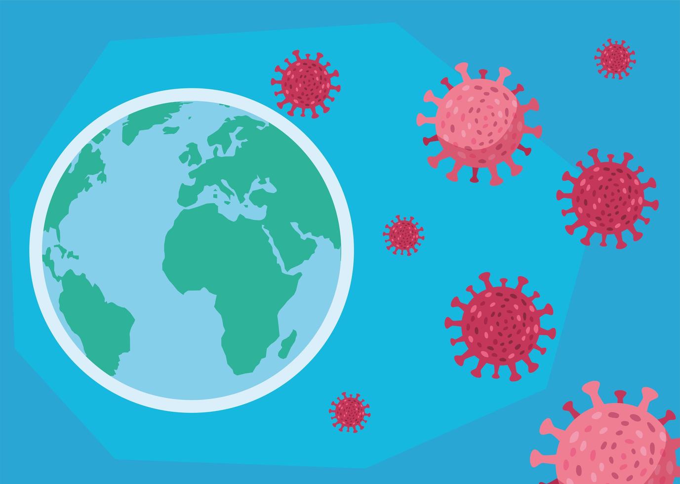 red de wereld tegen de coronavirus-pandemie vector