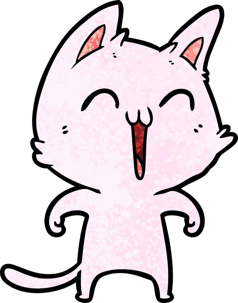 gelukkig tekenfilm kat miauwen vector