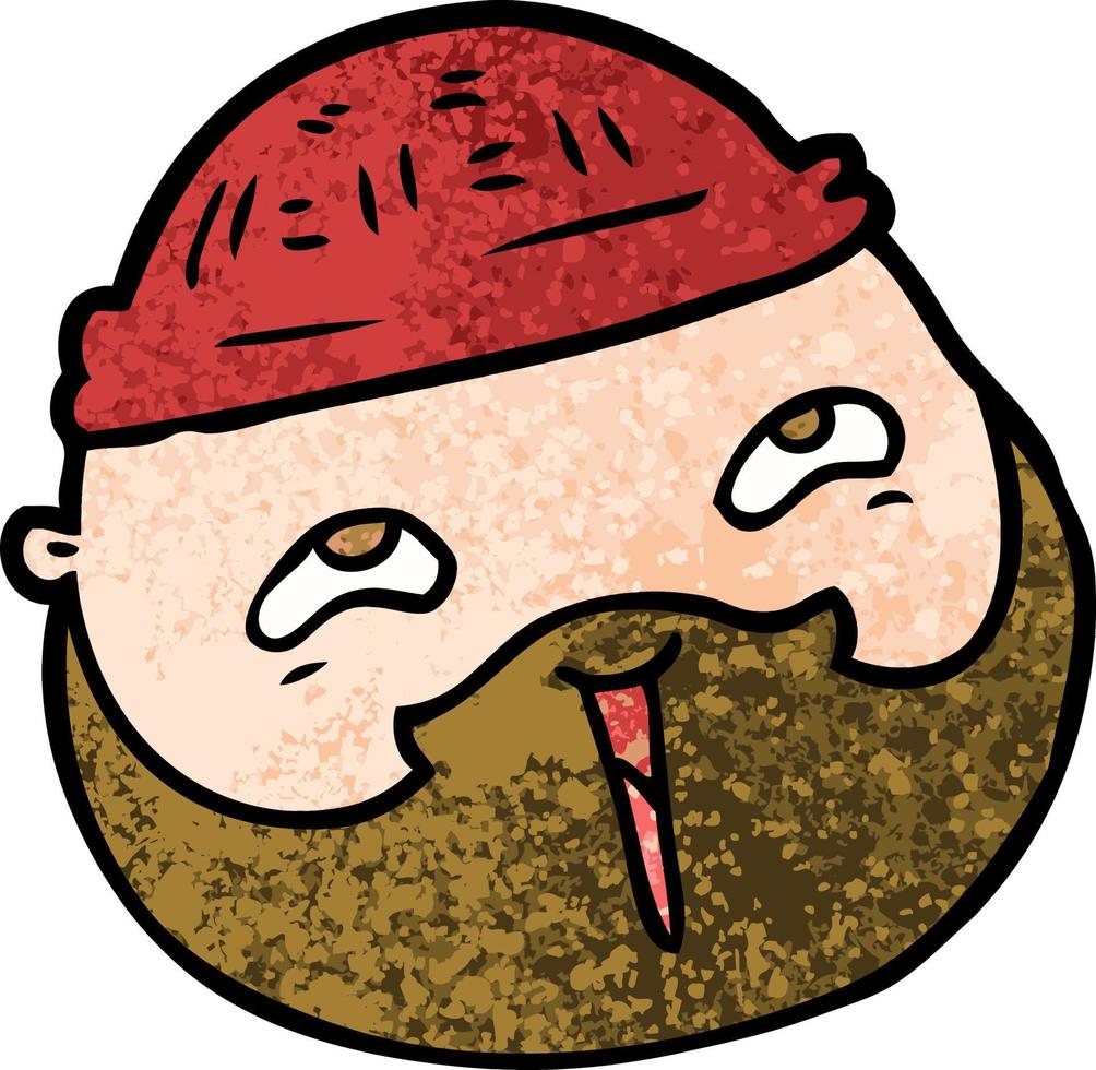 tekenfilm mannetje gezicht met baard vector