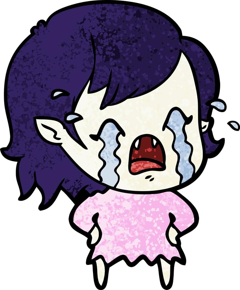 tekenfilm huilen vampier meisje vector
