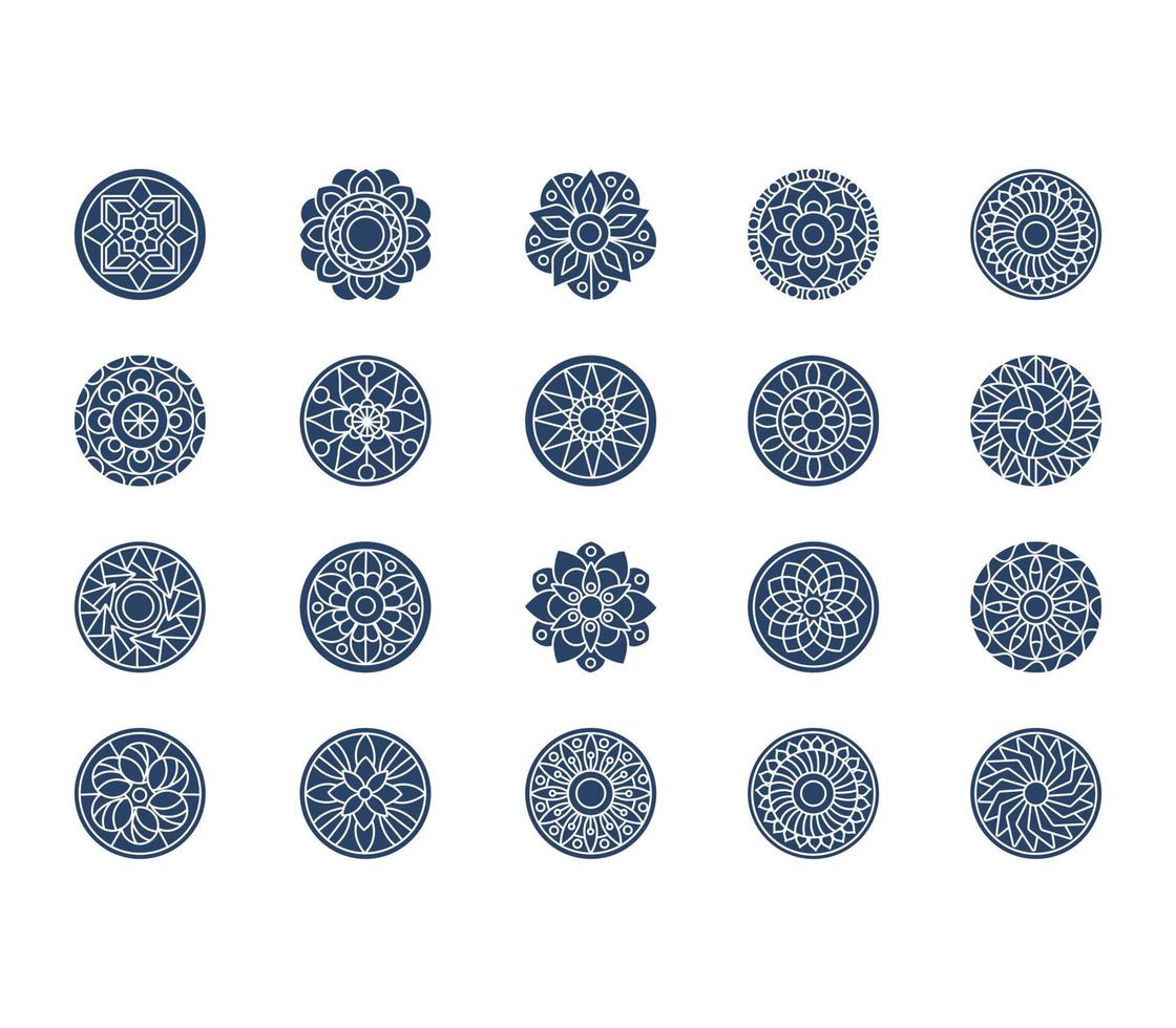 mandala ontwerp patronen icoon reeks vector