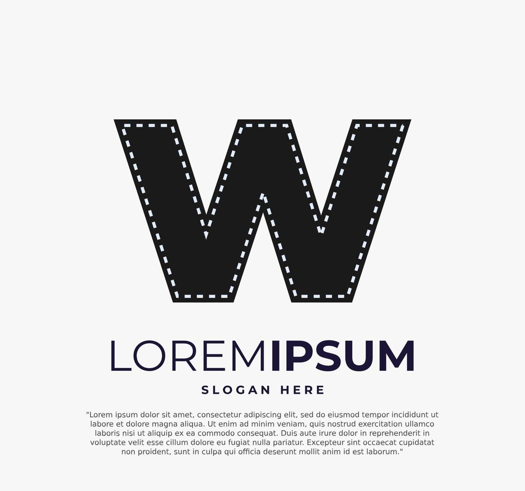 brief w logo voor strip film vector illustratie en wit achtergrond