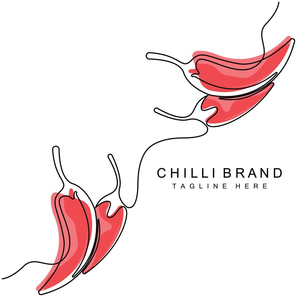 pittig Chili logo ontwerp, rood groente illustratie, keuken ingrediënten, heet Chili vector merk producten