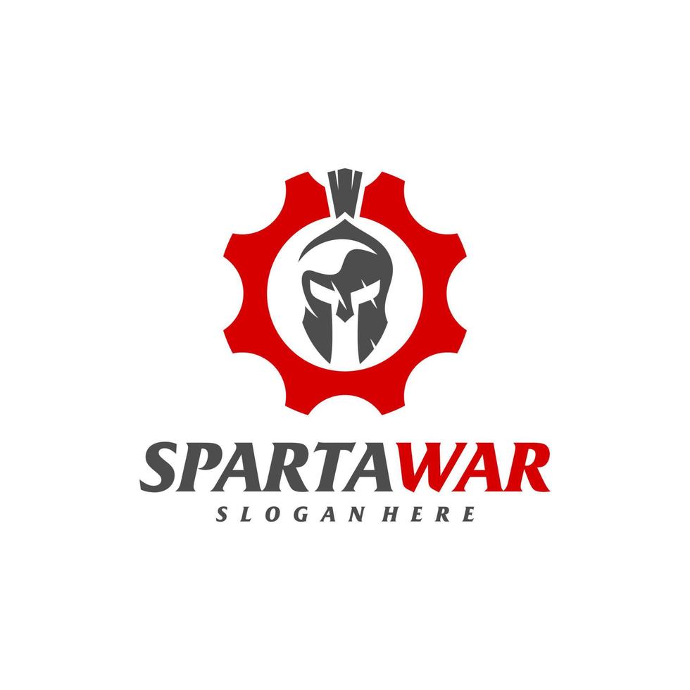 uitrusting spartaans krijger logo vector. spartaans helm logo ontwerp sjabloon. creatief icoon symbool vector