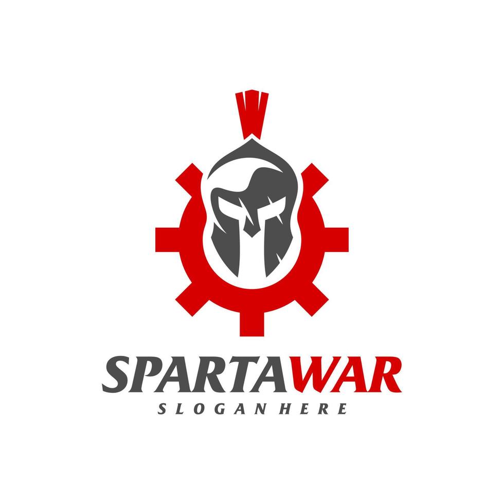 uitrusting spartaans krijger logo vector. spartaans helm logo ontwerp sjabloon. creatief icoon symbool vector