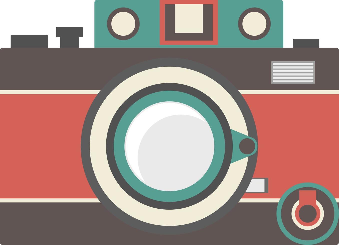 retro camera icoon, vlak illustratie vector