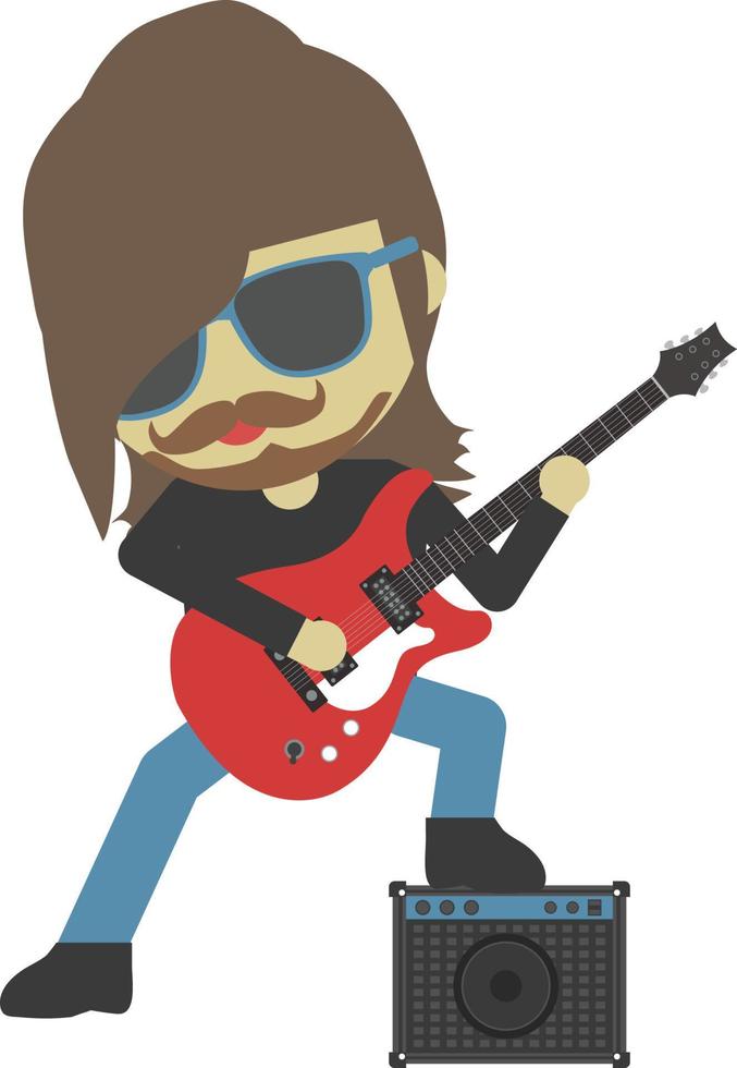 rots gitarist, vlak illustratie vector