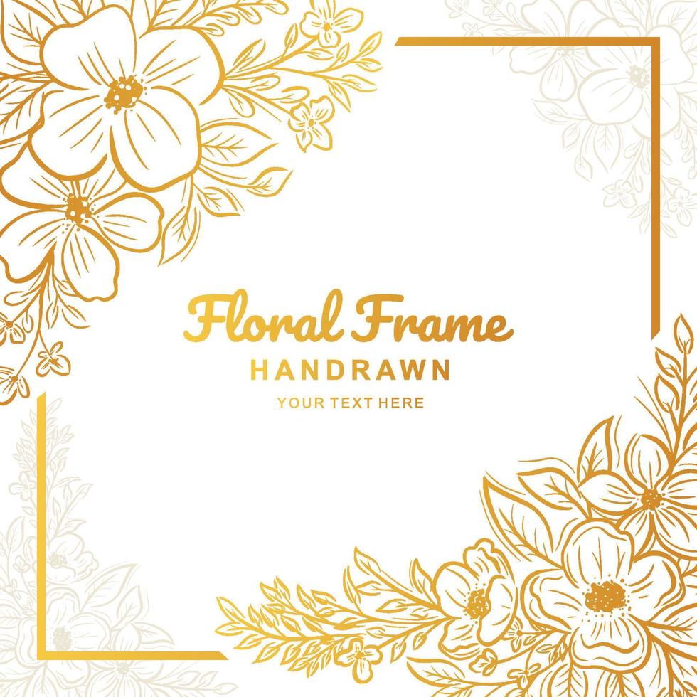 hand getekende bloemen frame achtergrond frame vector