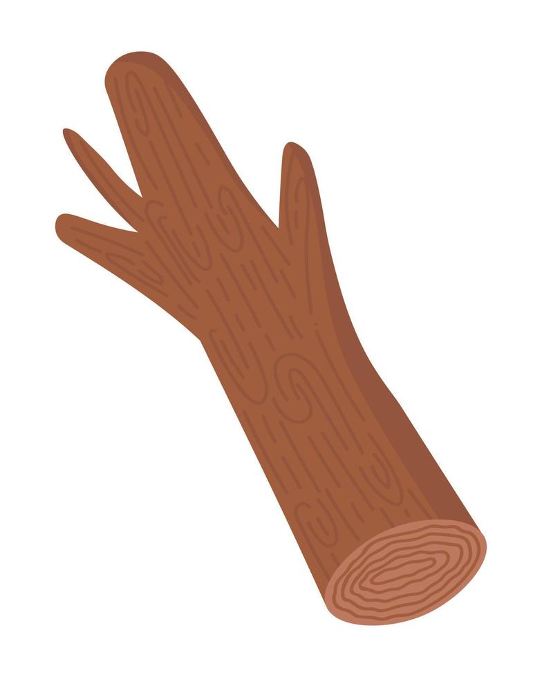 tekening vlak clip art. een klein log met knopen. allemaal voorwerpen zijn opnieuw geschilderd. vector