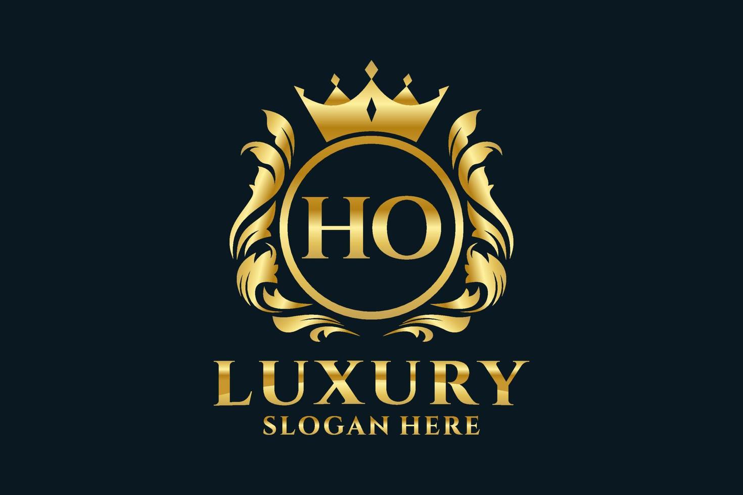 eerste ho brief Koninklijk luxe logo sjabloon in vector kunst voor luxueus branding projecten en andere vector illustratie.