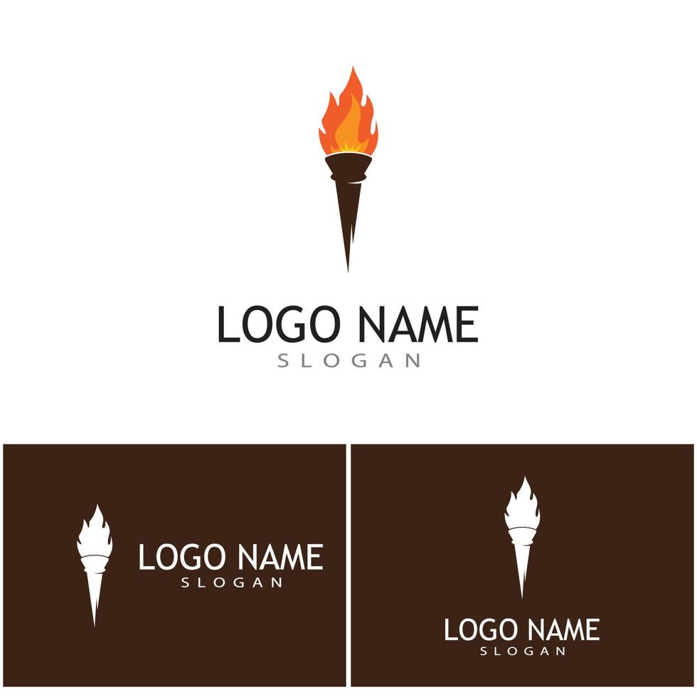 fakkel met vlam logo vector illustratie ontwerp