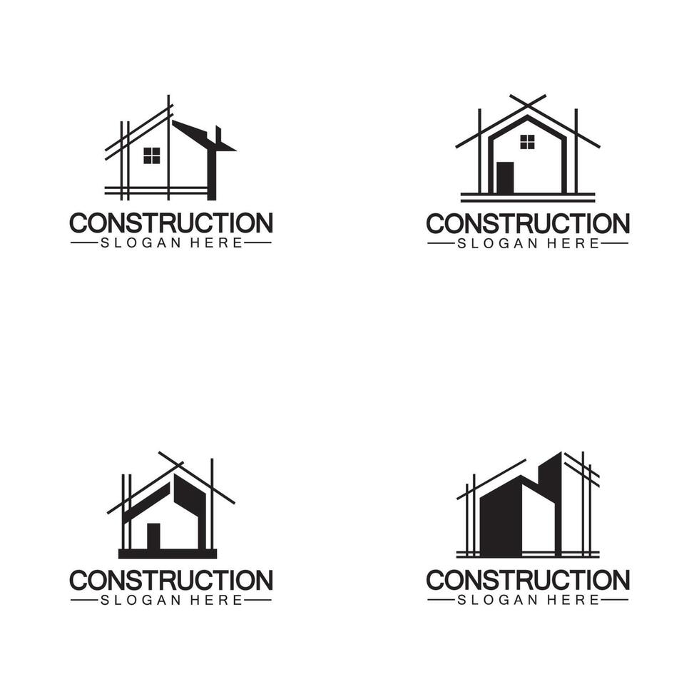 bouw, huis reparatie, en gebouw concept logo ontwerp, huis gebouw bouw vector logo sjabloon