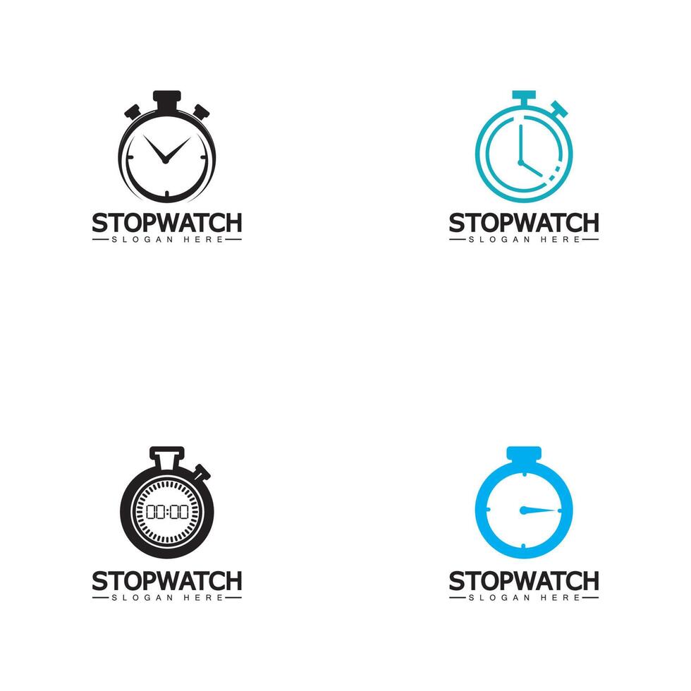 stopwatch timer logo ontwerp vector icoon symbool illustratie sjabloon