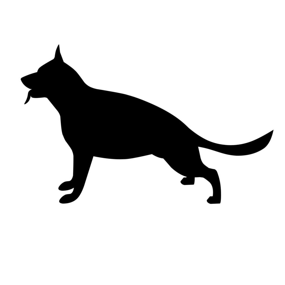 Duitse herder hond silhouet vector. geïsoleerd Aan een wit achtergrond vector