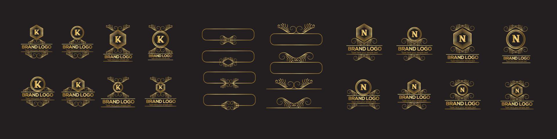 reeks van eerste brief luxe logo sjabloon in vector kunst voor restaurant, hotel, heraldisch, sieraden, mode, en andere vector illustratie.