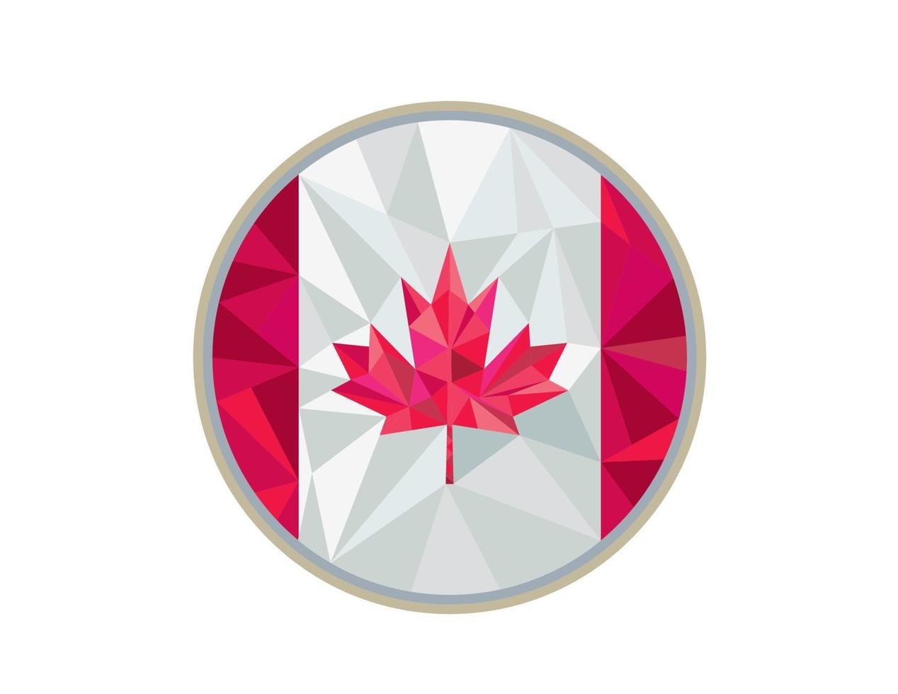 Canada vlag icoon cirkel laag veelhoek vector