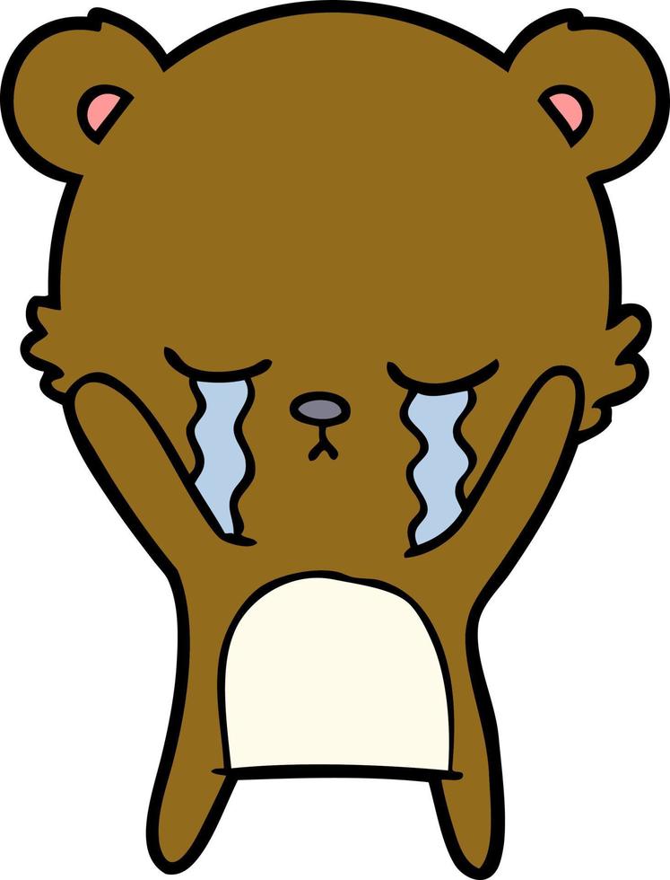 huilen beer tekenfilm karakter vector