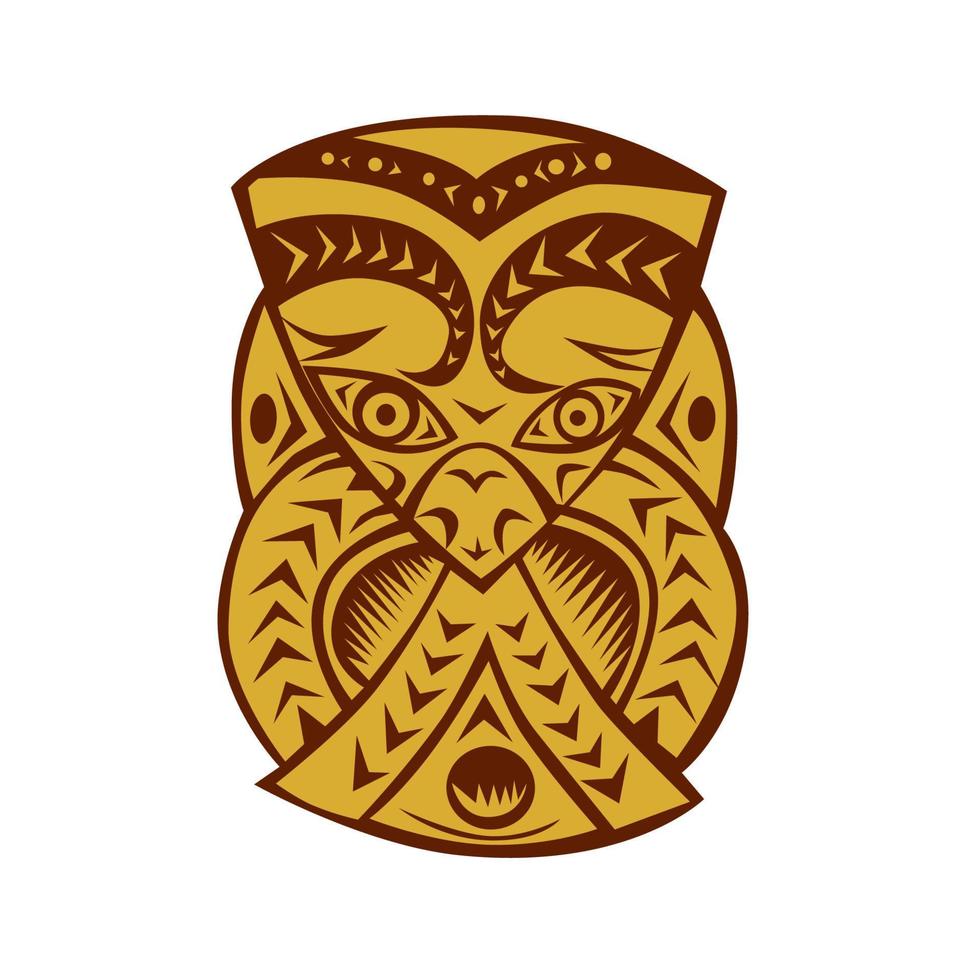 maori masker houtsnede vector
