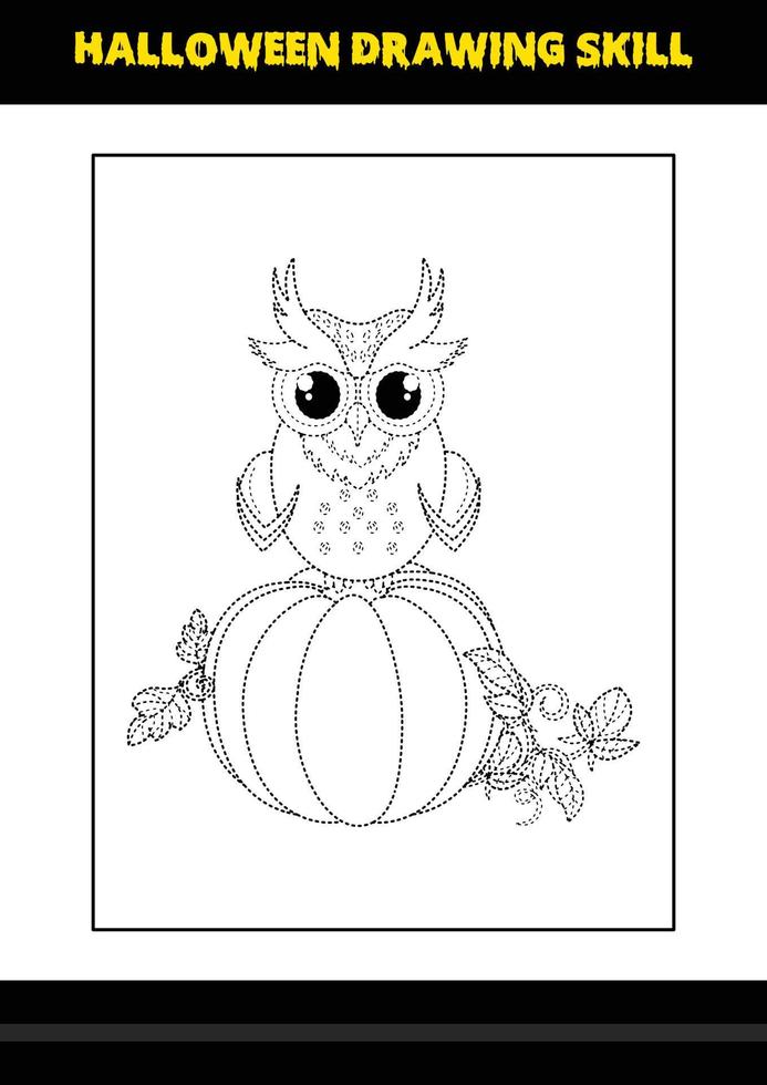 halloween tekening vaardigheid voor kinderen. halloween tekening vaardigheid kleur bladzijde voor kinderen. vector