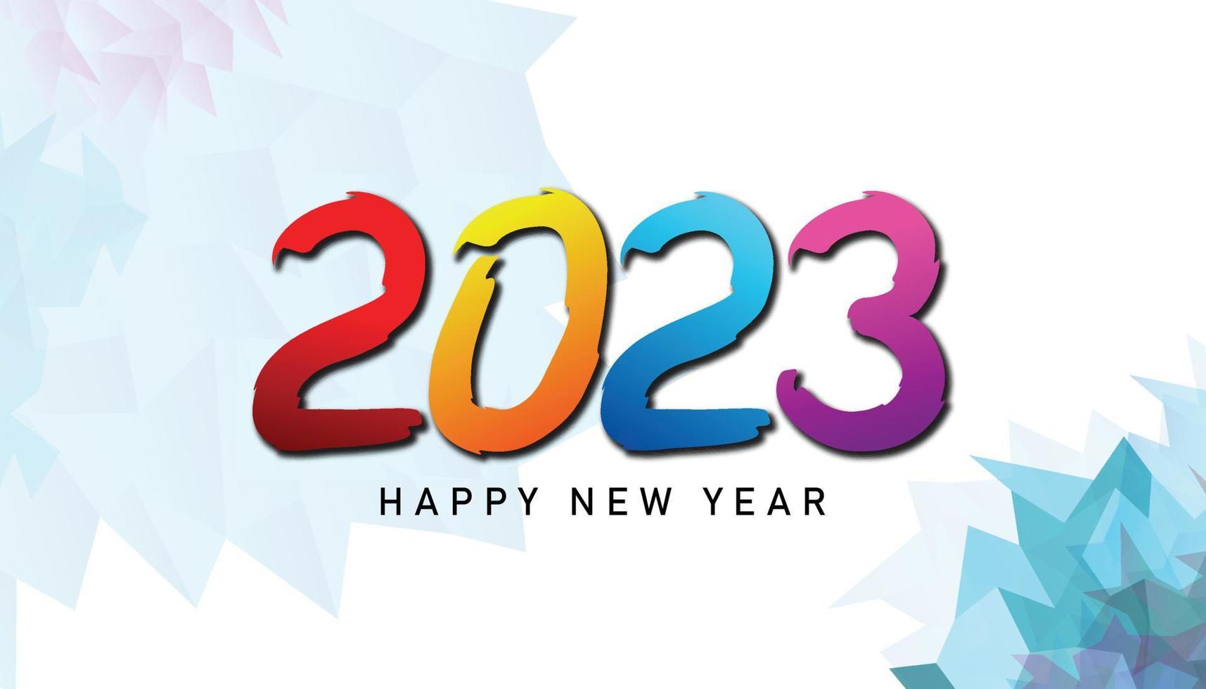 2023. gelukkig nieuw jaar 2023. 2023 abstract achtergrond. 2023 ontwerp vergelijkbaar voor hartelijk groeten, uitnodigingen, Sjablonen, websites, spandoeken, of achtergronden. 2023 afbeelding. vector