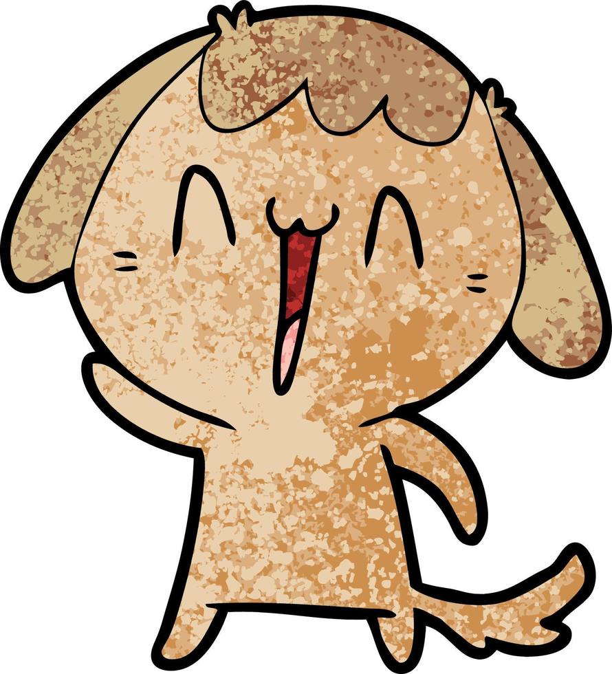 tekenfilm lachend hond vector