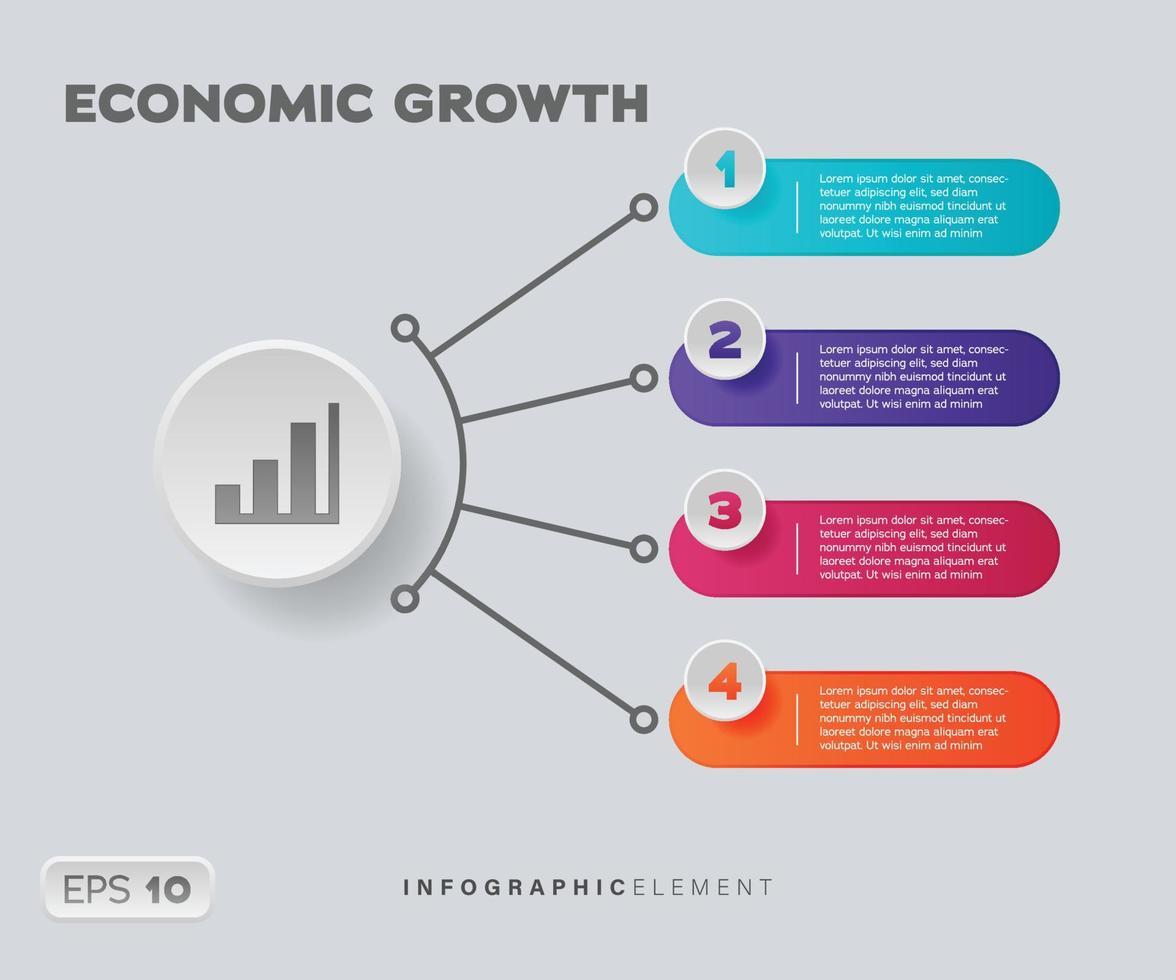 economisch groei infographic element vector