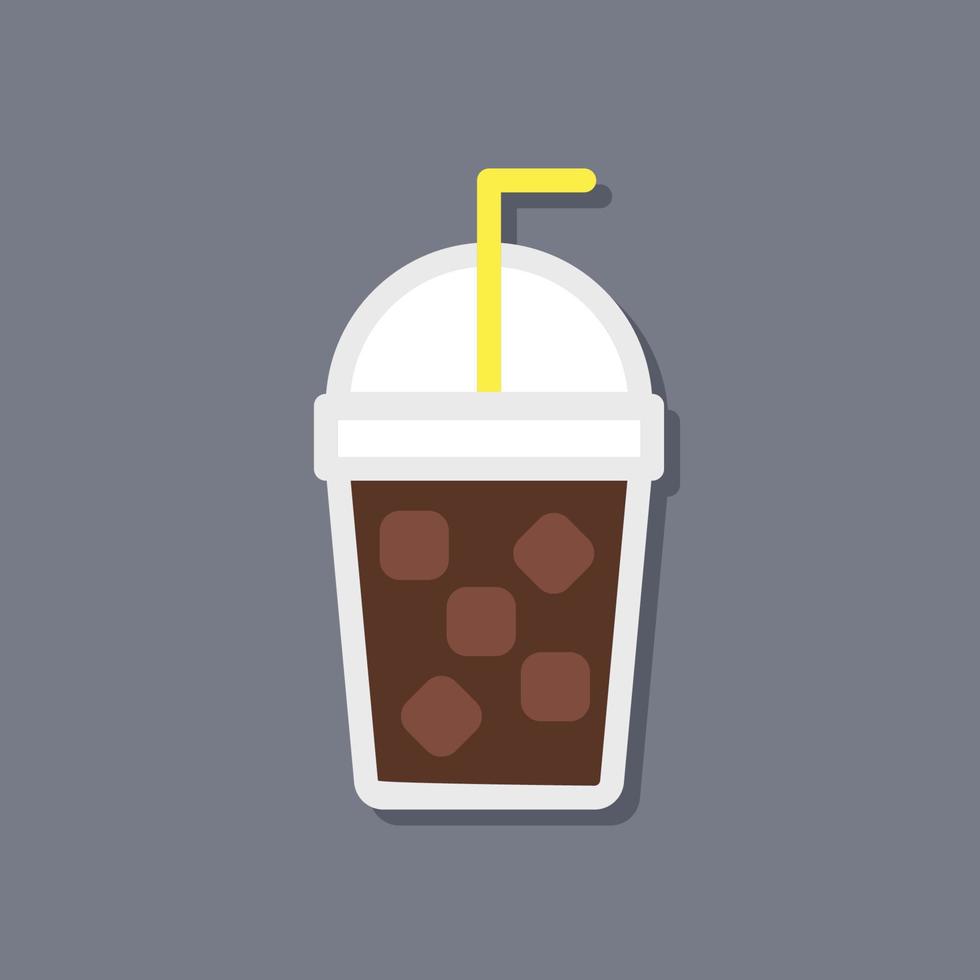 koffie kop met pet, icoon, vector, illustratie. vector
