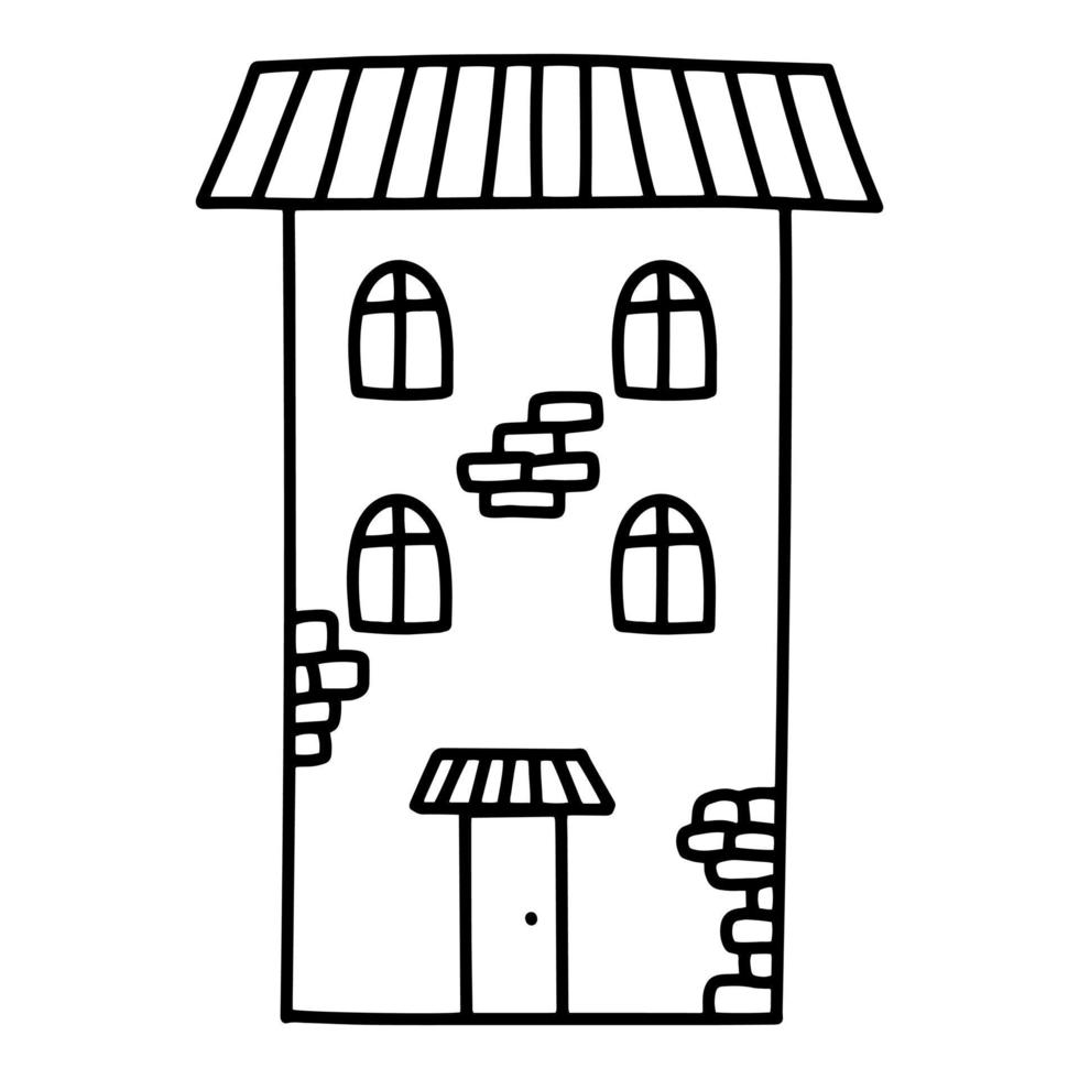 tekening schattig hand- getrokken huizen vector geïsoleerd illustratie