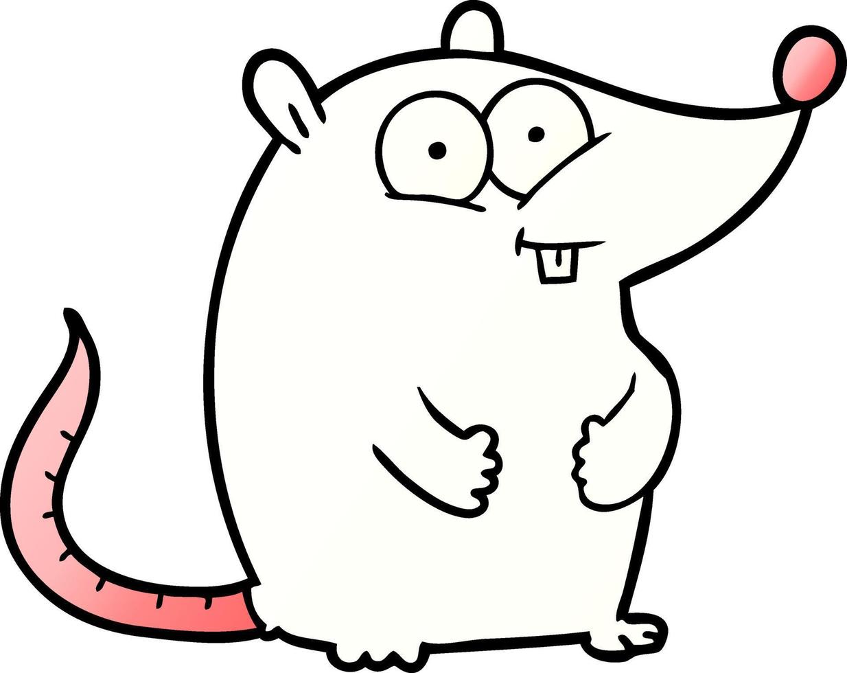 tekenfilm gelukkig wit laboratorium muis vector