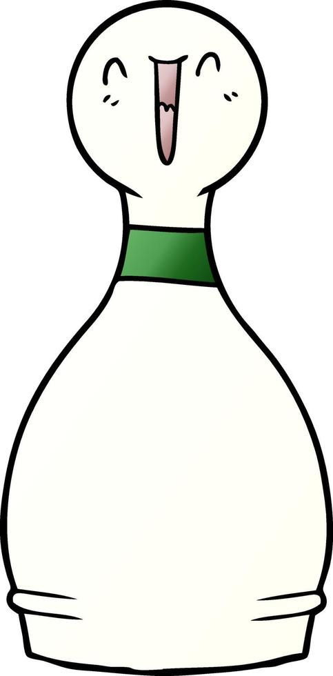 tekenfilm gelukkig bowling pin vector