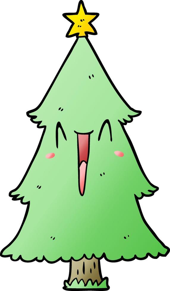 cartoon kerstboom vector