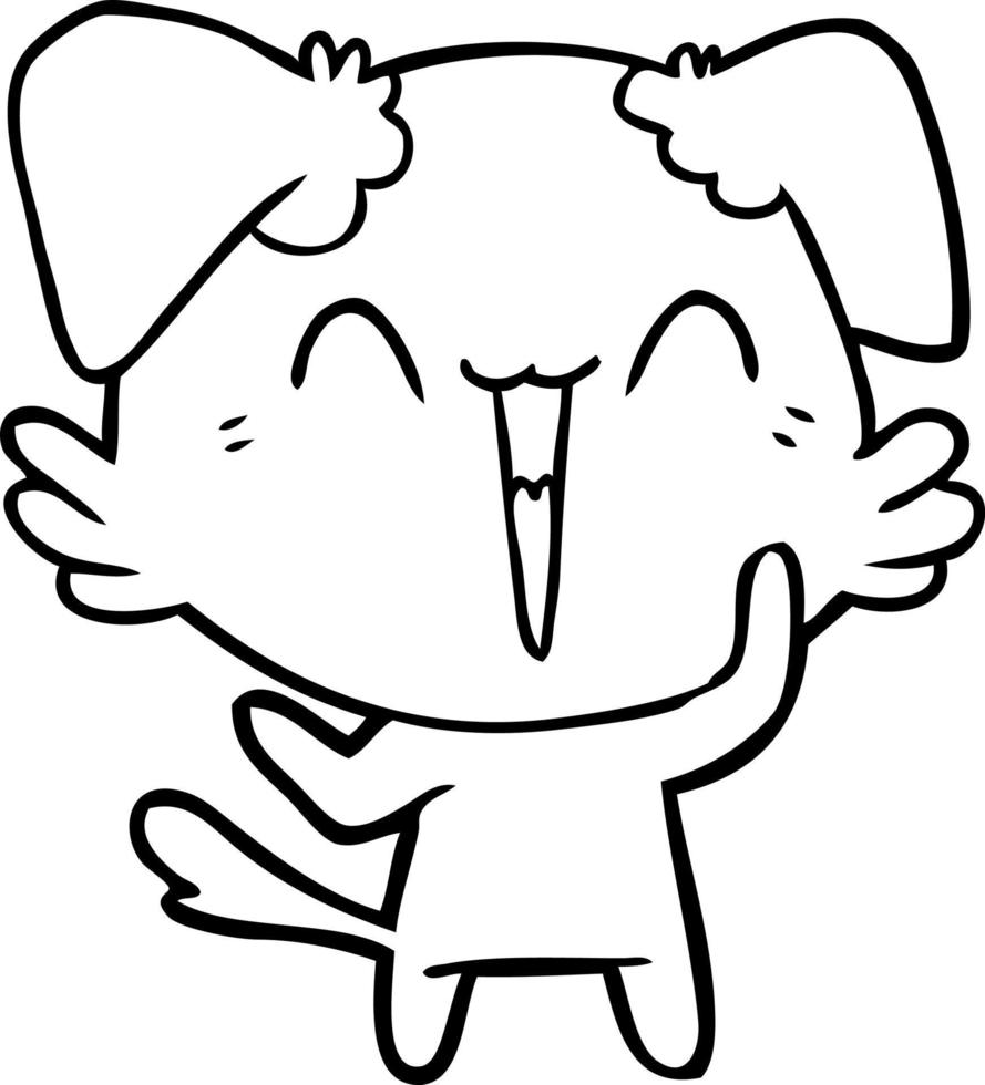 gelukkig weinig hond tekenfilm vector