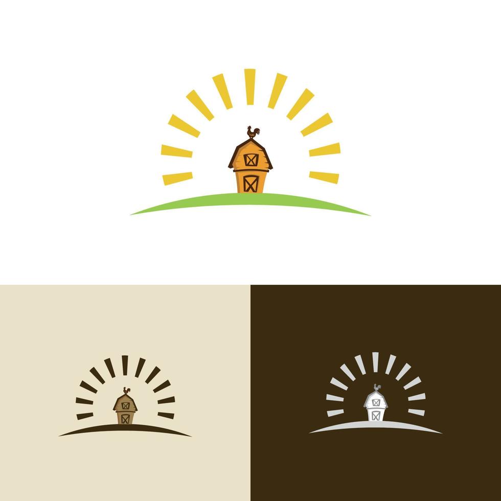 platte boerderij logo sjabloon collectie. boerderij product logo of symbool. landbouw, landbouw, natuurlijk voedselconcept vector